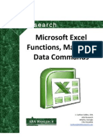 2010 Excel Functions Macros and Data Commands Manual as of March 2010