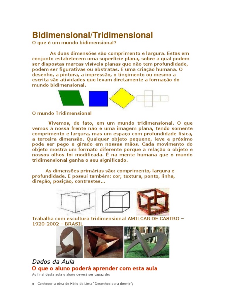 Bi Dimensional | PDF | Dimensão | Desenho