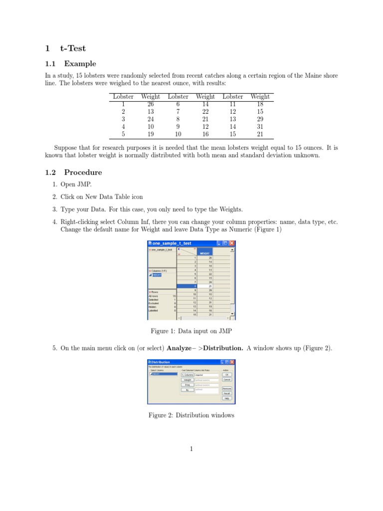 JMP Ttest Anova Examples Download Free PDF Student's T Test