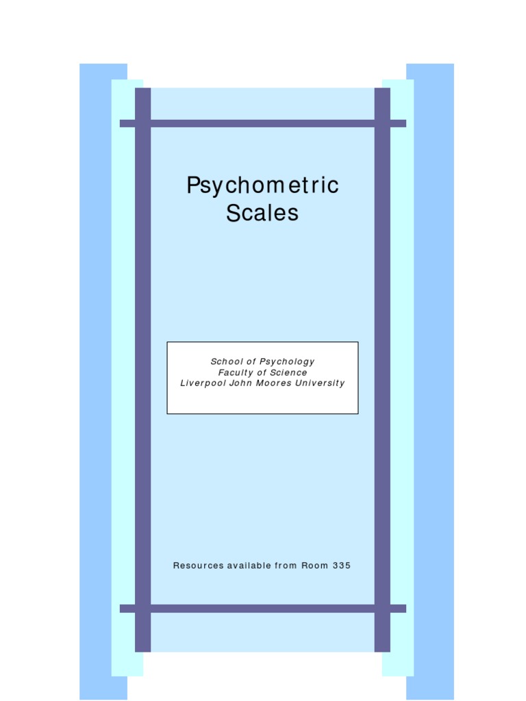 Psychometric Scales PDF Psychometrics Self Efficacy