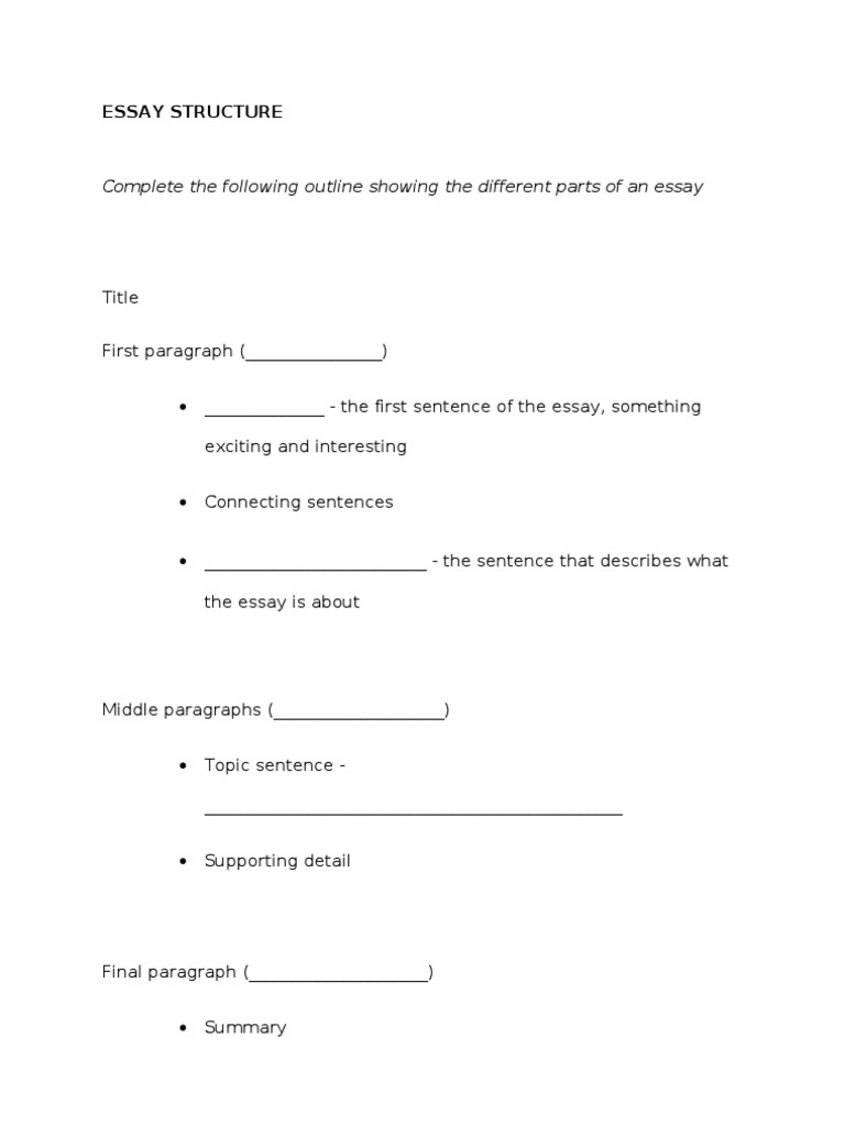 Essay Structure Outline Guide | PDF