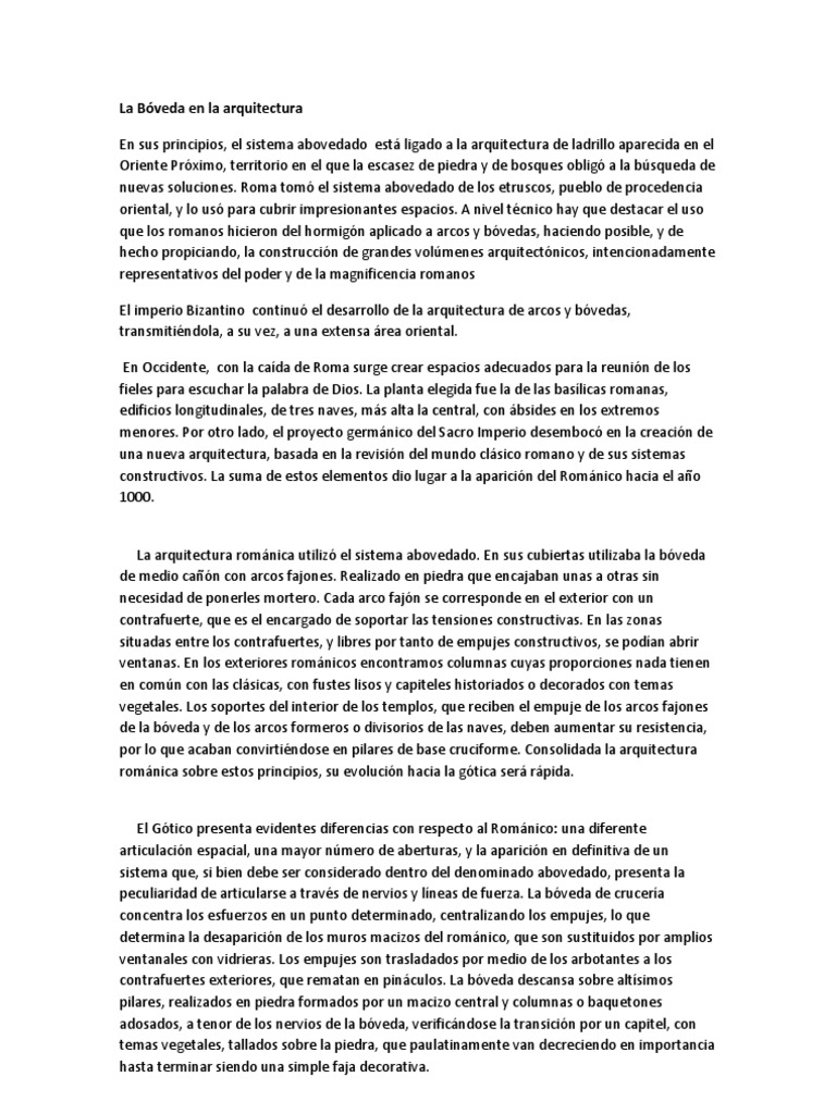 Bóvedas y Tipos de Bóvedas en Piedra PDF Bóveda (Arquitectura