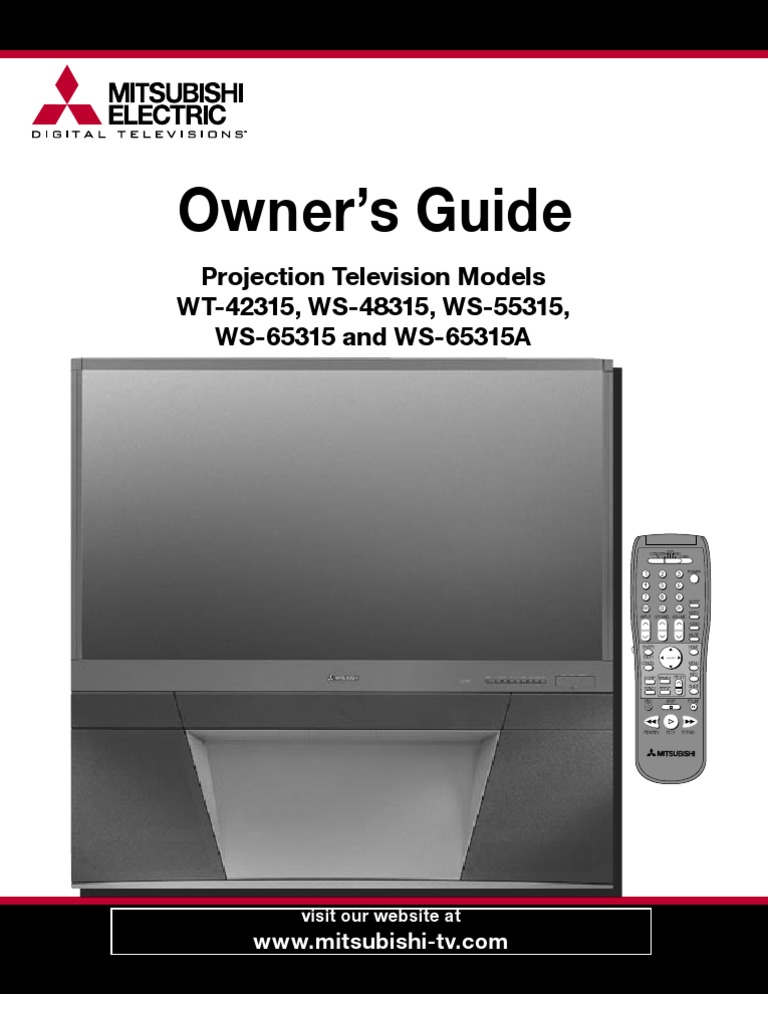 User manual to Mitsubishi projection tv WS65315 Digital Television