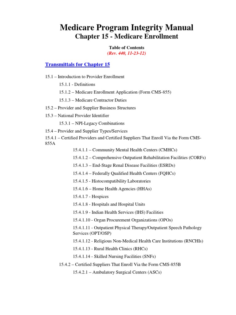 Medicare Enrollment and Form CMS-855 | PDF | Limited Liability Company ...