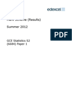 Mark Scheme (Results) Summer 2012: GCE Statistics S2 (6684) Paper 1