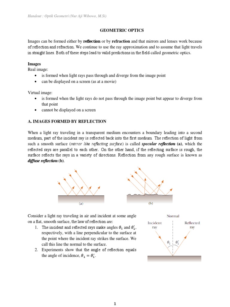 Geometric Optics for Physics Students | PDF | Lens (Optics) | Optics