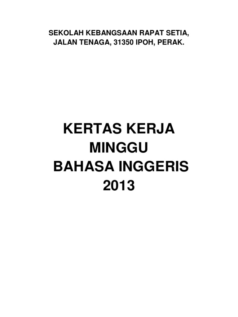 Kertas Kerja English Week  PDF