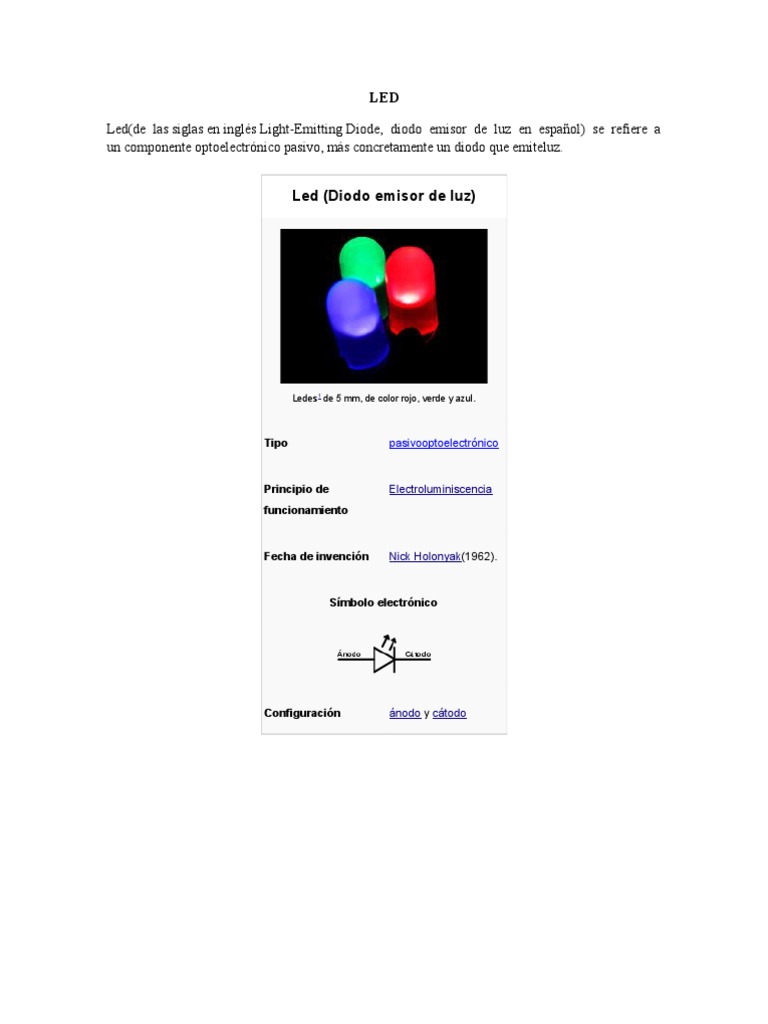 Ledde Las Siglas En Inglés Light Emitting Diode Diodo