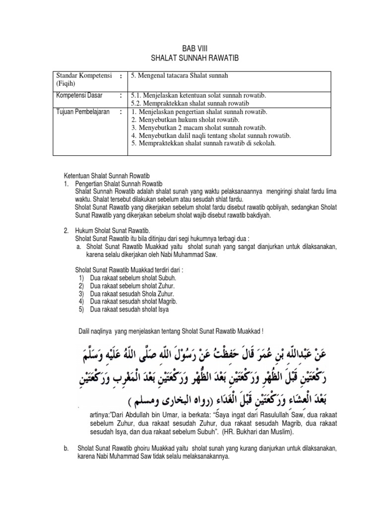 Shalat Sunat Rawatib