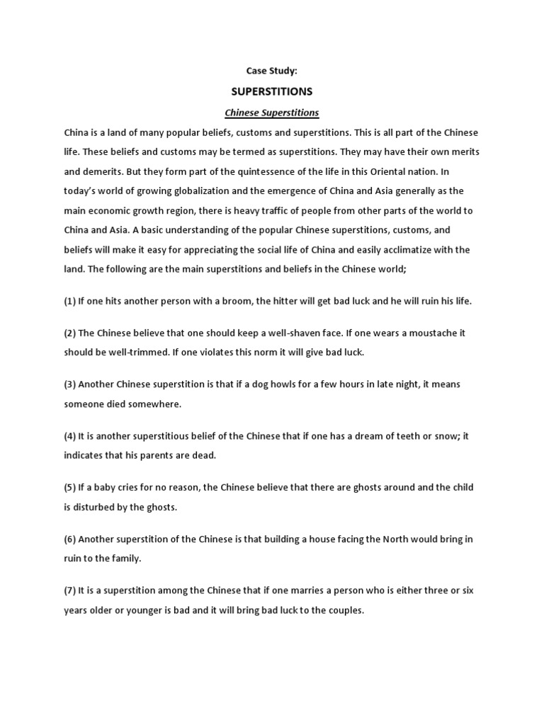 Superstitions PDF Luck Superstitions