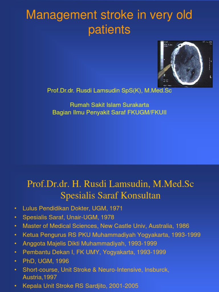 Stroke Management in Elderly Patients | PDF | Stroke | Thrombus