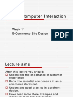 Human Computer Interaction: Week 11 E-Commerce Site Design