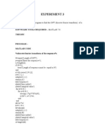 Experiment 3: AIM - Write A Matlab Program To Find The DFT (Discrete Fourier Transform) of A