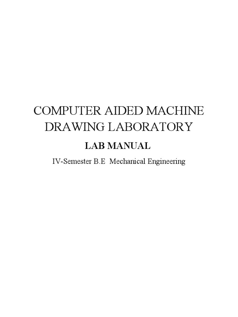 Computer Aided Machine Drawing Laboratory: Lab Manual | PDF | Screw