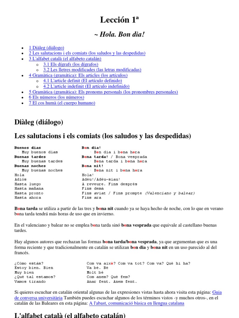 Catala Lengua Espanola Linguistica