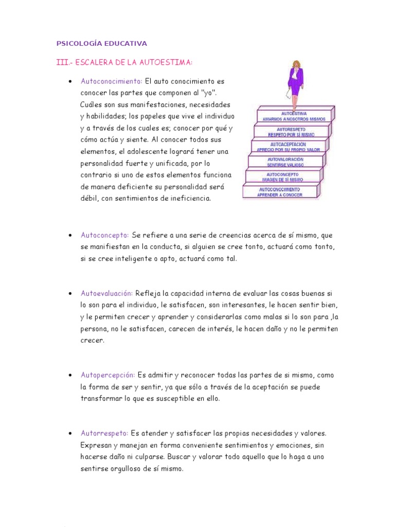 Escalera de La Autoestima | PDF