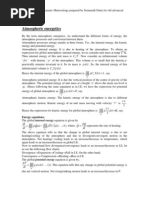 Chapter-V Atmospheric Energetics: Energy Equations