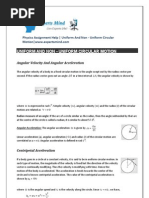 Uniform and Non - Uniform Circular Motion