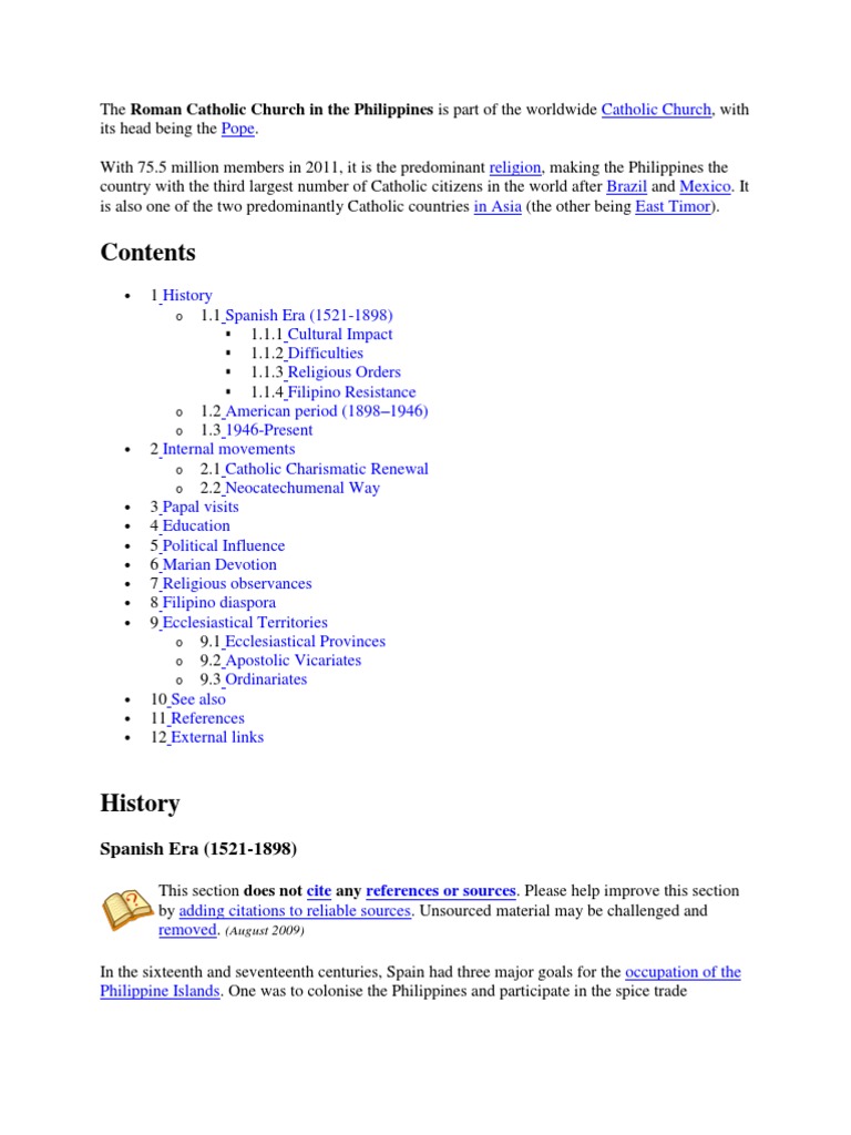 Catholicism's History in the Philippines | PDF | Philippines | Catholic ...