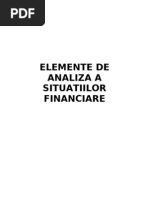 Elemente de Analiza A Situatiilor Financiare