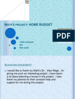 Maths Project On Home Budget