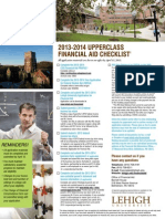 2013-2014 Upperclass Financial Aid Checklist