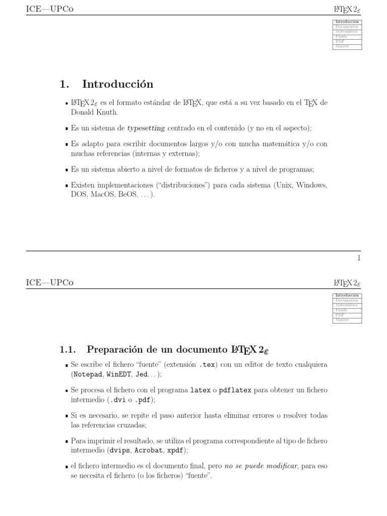 Tutorial de LaTeX: Introducción y Ejemplos | PDF | Formatos de archivo ...