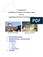 A Comparison of Appointment of Supreme Court Judges in India viz-a-viz  Federal Court Judges in USA