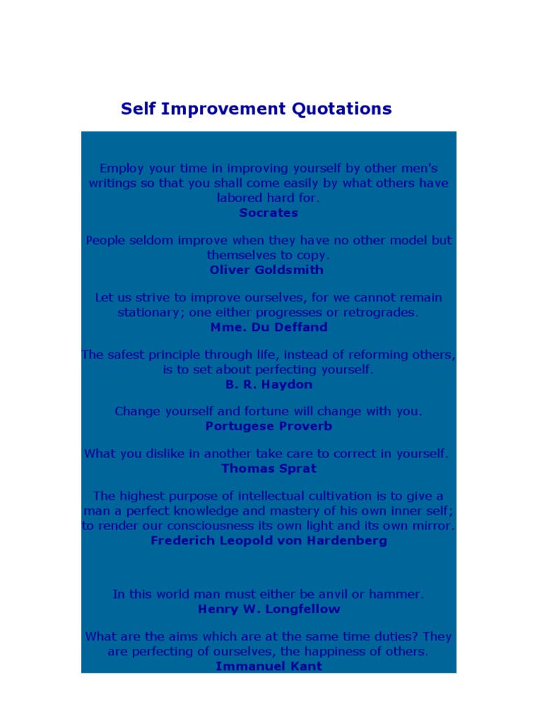 Self Improvement Quotations | PDF | Science | Philosophical Science