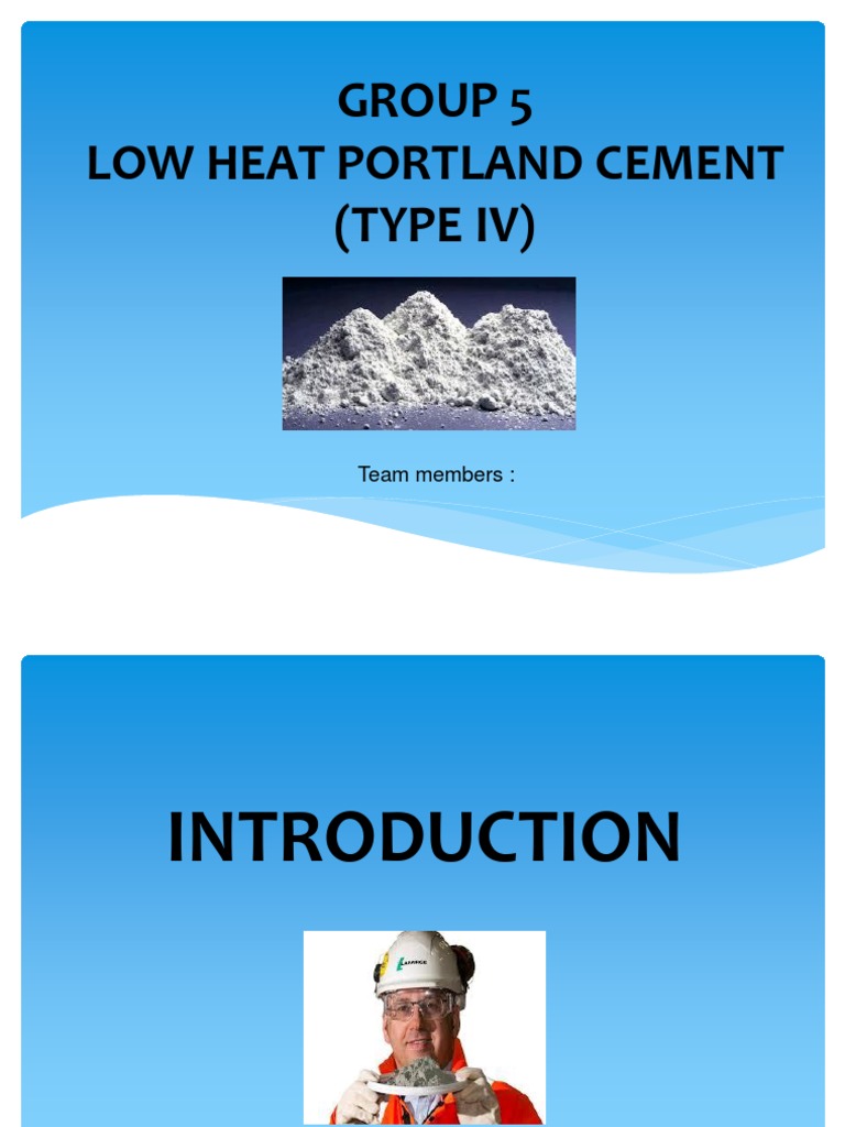Low Heat Portland Cement Concrete Cement