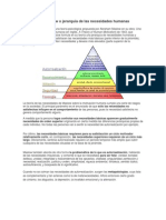 Pirámide de Maslow o Jerarquía de Las Necesidades Humanas