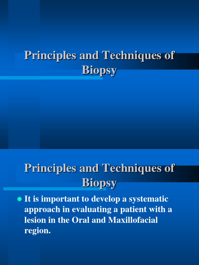 Oral Biopsy Principles and Techniques | PDF