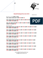 Retail Printing Price List 2010