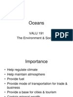 Oceans: VALU 191 The Environment & Society