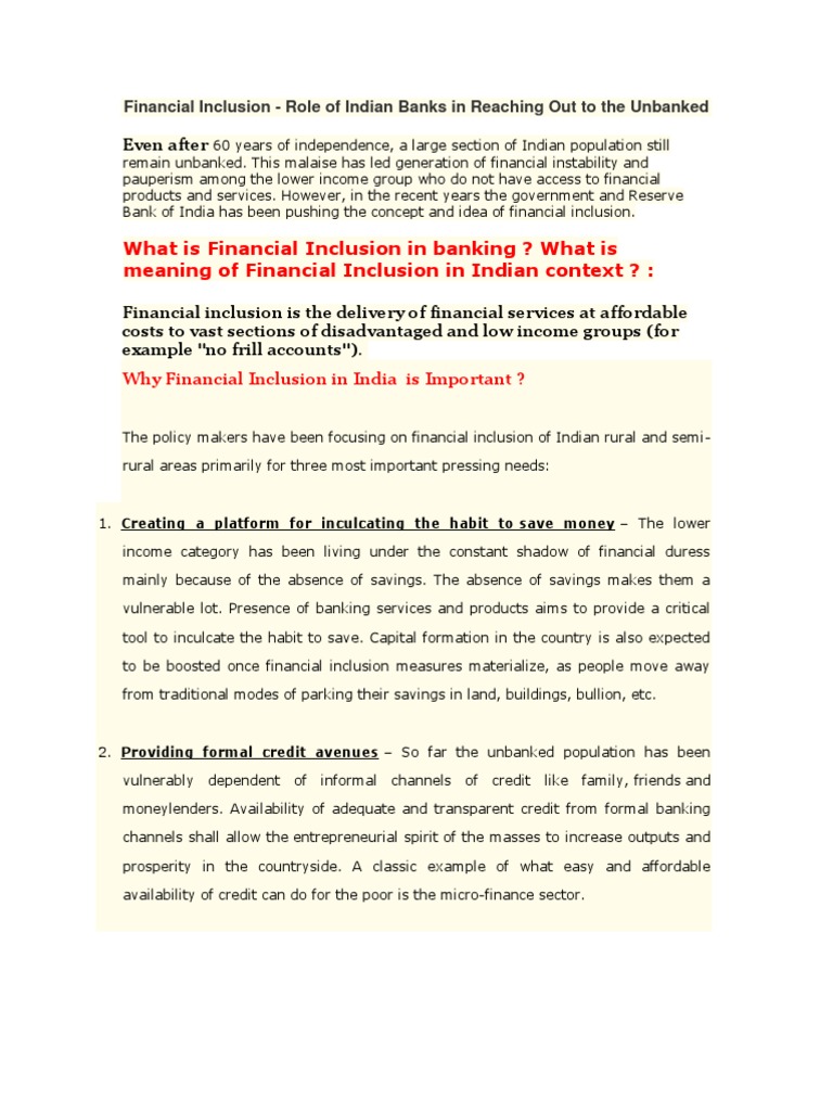 Financial Inclusion 123 | PDF | Financial Inclusion | Poverty