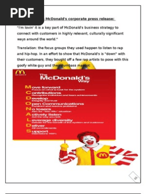 29690896 Mcdonald Strategic Mgmt Project Mc Donald S Strategic Management