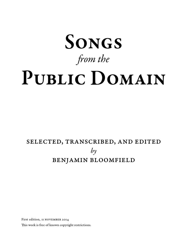 Songs From The Public Domain PDF Entertainment (General) Leisure