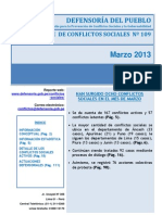 Reporte Mensual Conflictos Sociales 109 Marzo 2013