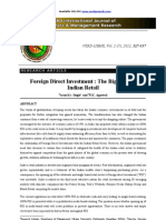 Foreign Direct Investment: The Big Bang in Indian Retail: VSRD-IJBMR, Vol. 2 (7), 2012, 327-337