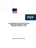 Procedimiento Trabajo Seguro Mesa Cortadora de Plasma