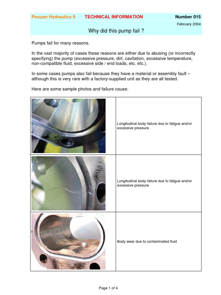 Why Did This Pump Fail ?: Pooyan Hydraulics II | PDF | Home & Garden
