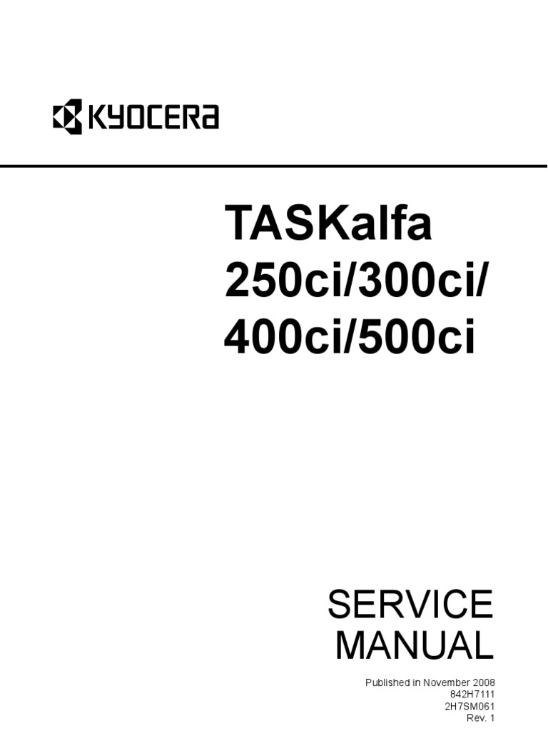 10969742-Kyocera Taskalfa 250ci 300ci 400c I500ci Service Manual | Image  Scanner | Compact Cassette