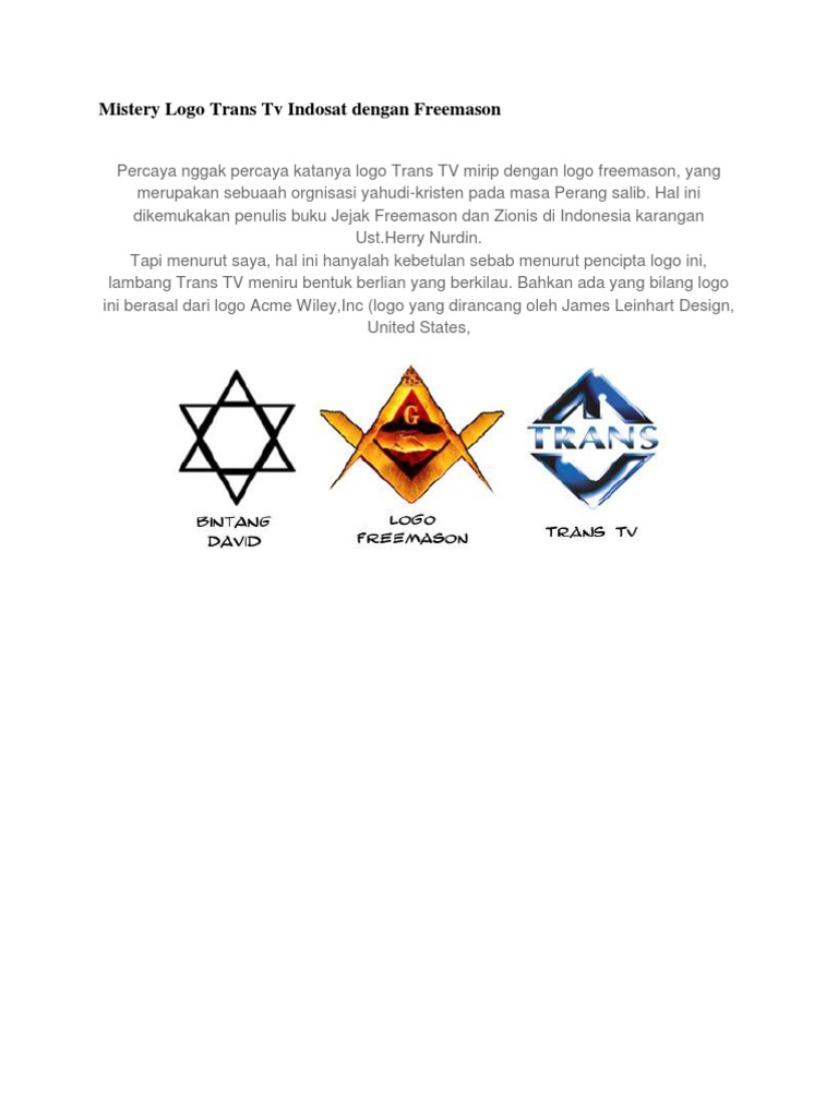 Mistery Logo Trans TV Indosat Dengan Freemason | PDF