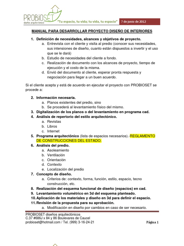 Manual de Diseño de Interiores | PDF