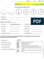 Time, Days, and Months: Unit 5 Writing Assignment