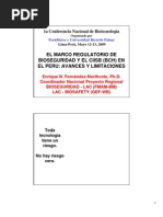 Marco Regulatorio Bioseguridad Peru