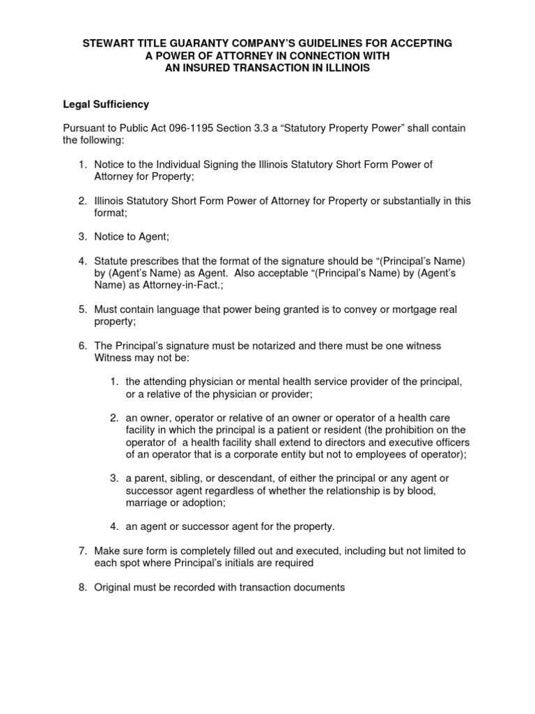 Stewart Title Research Power Of Attorney Law Of Agency