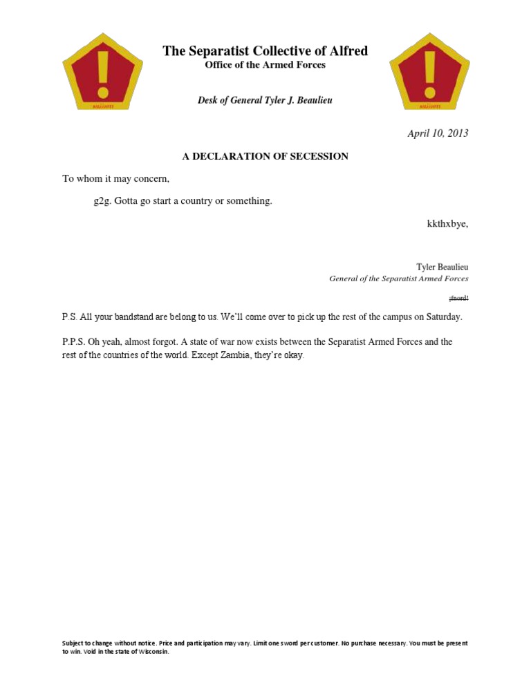 SAF Secession Letter | PDF