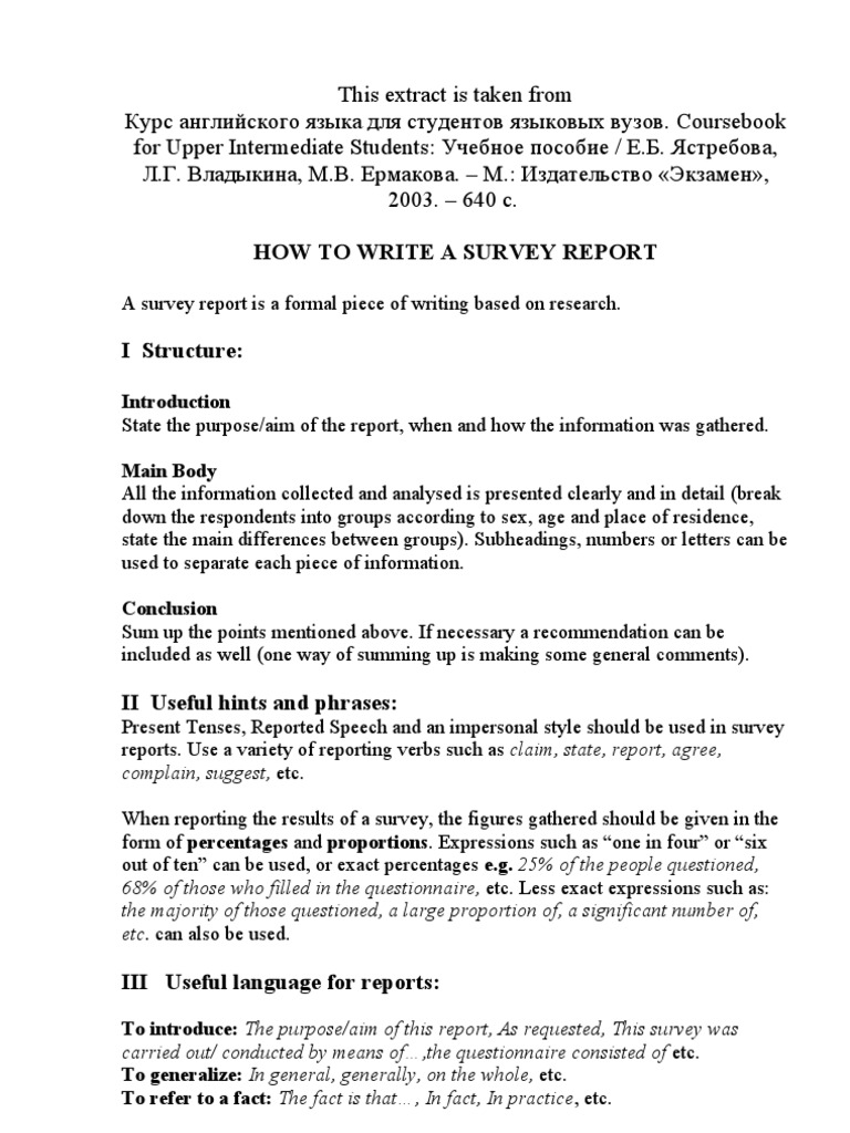 How To Write Survey Report 23  PDF  Newspapers  Questionnaire