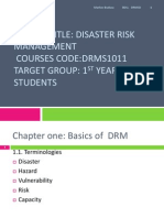 Basics of Disaster Risk Management